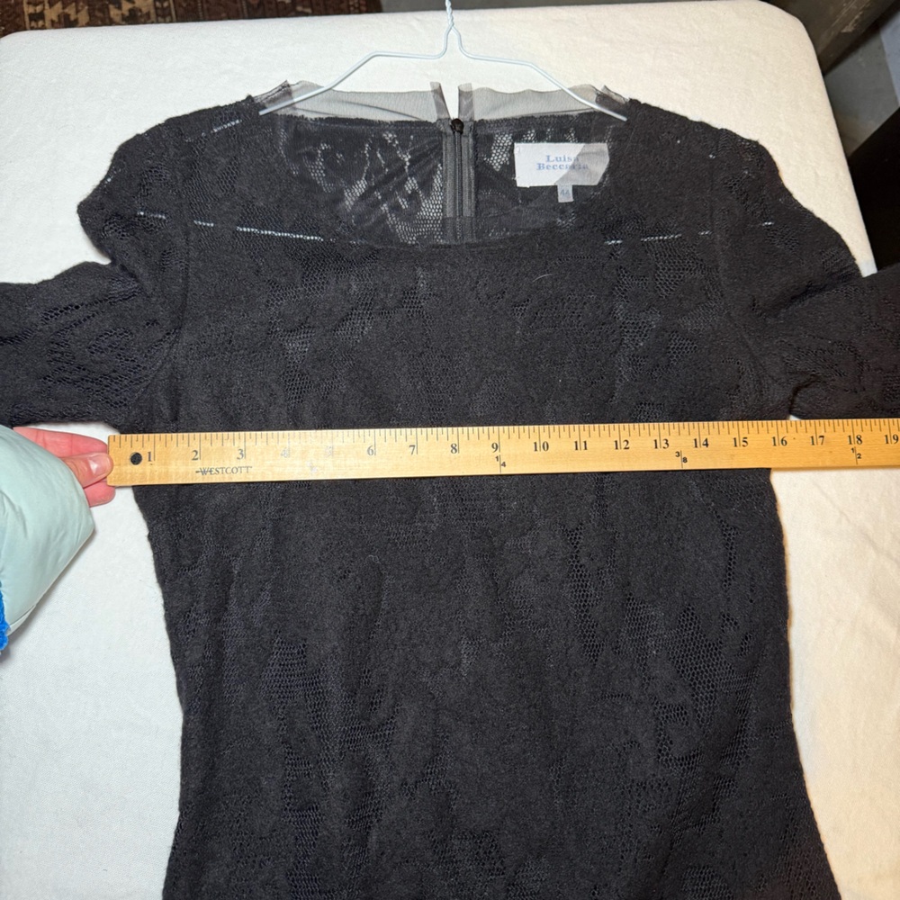Chic Black Lace Long Sleeve Dress - Picture 6 of 6
